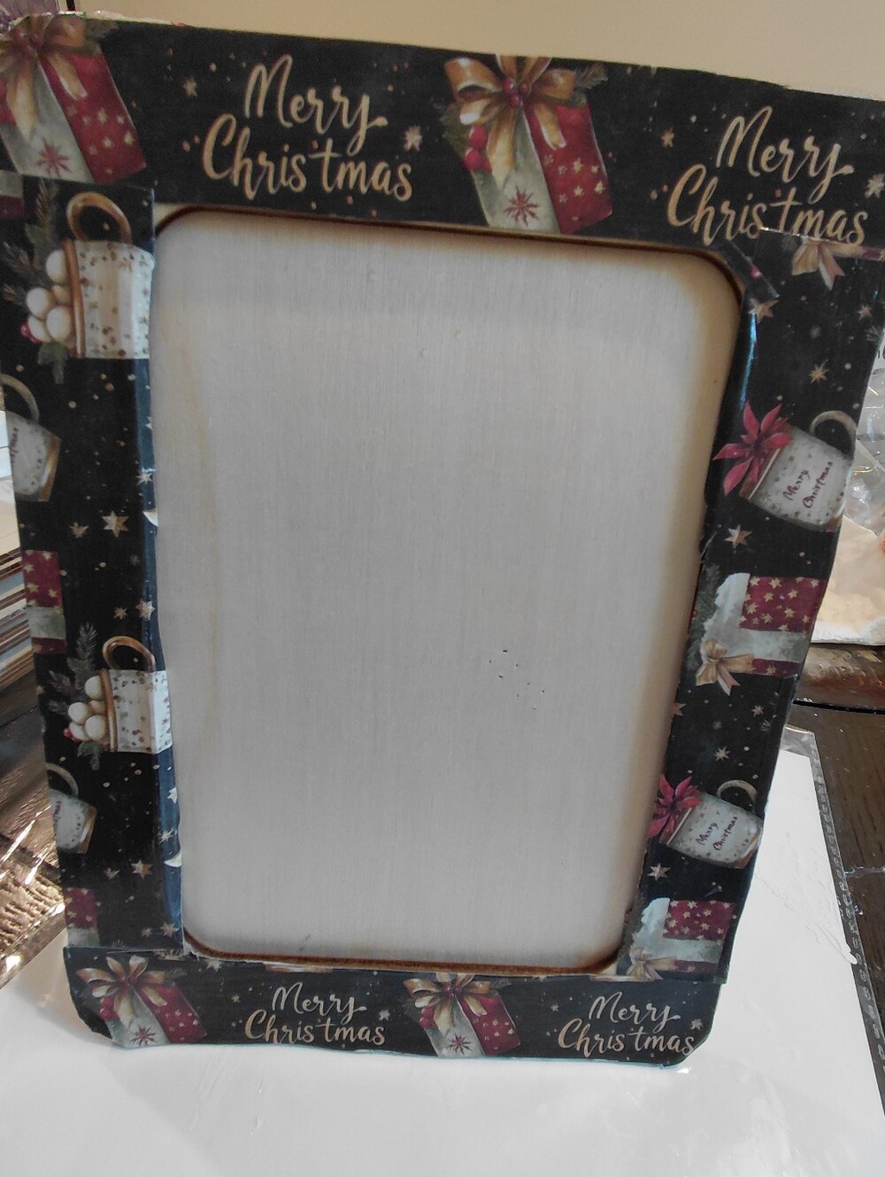 Merry Christmas Decorative Photo Frame - Black Holiday Gift Design